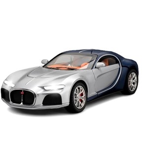 اسباب بازی ماشین فلزی بوگاتی نقره ای سقف آبی کاربنی 1:24 Diecast Bugatti Atlantic_اسباب بازی ماشین
